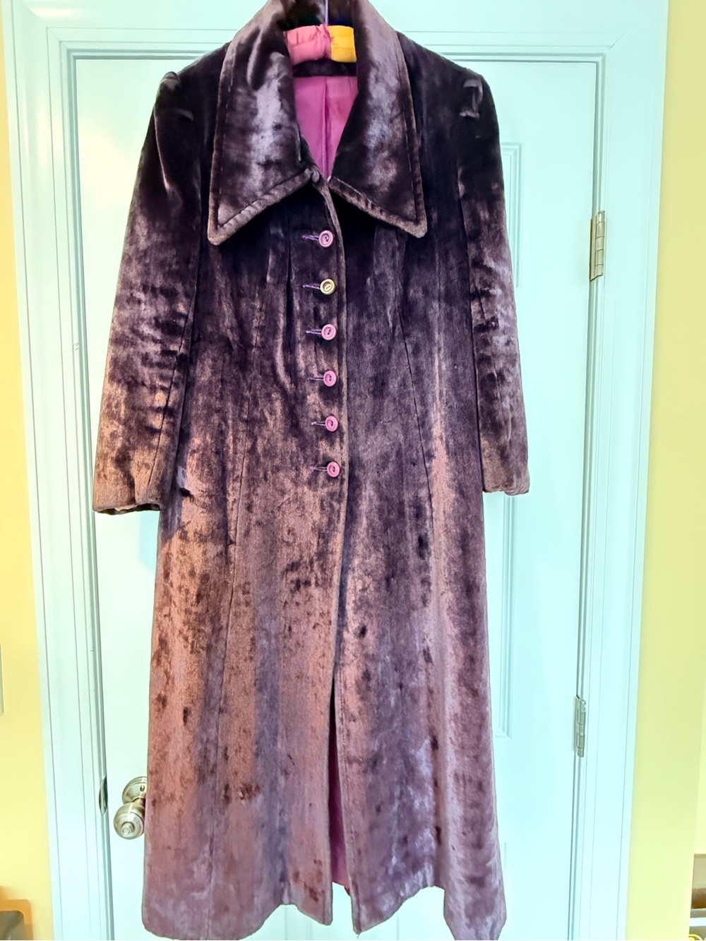 Women's Plush Purple Velvet Trench Coat